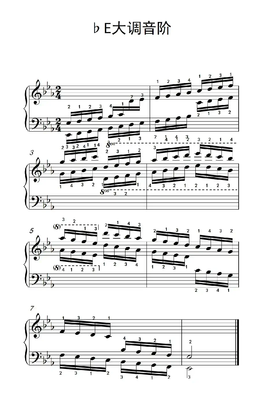 第七集17.♭E大调音阶(中央音乐学院 钢琴(业余)考级教程 7-9级)
