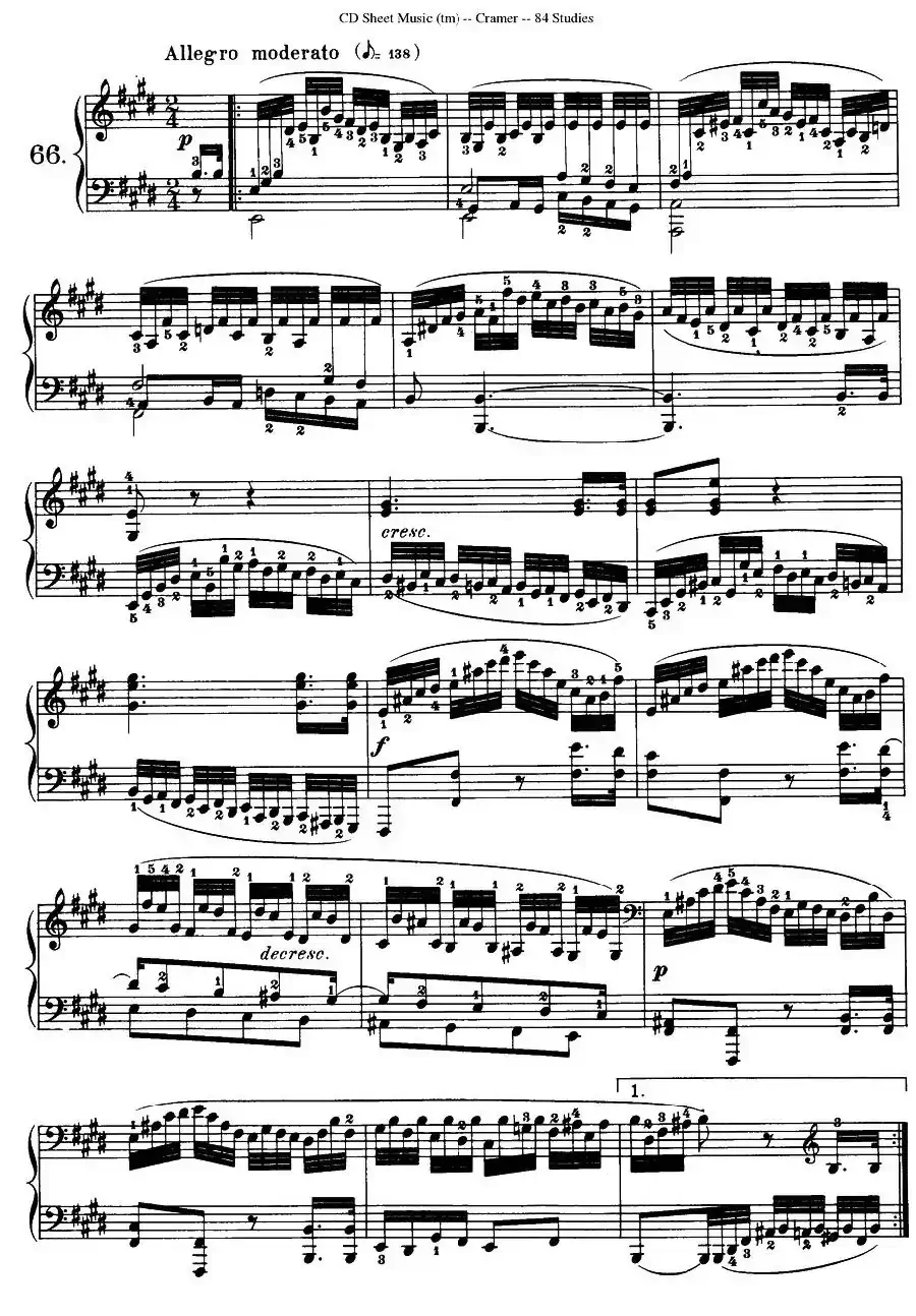 Cramer - 84 exercices（66—70）（克拉莫84首钢琴练习曲）