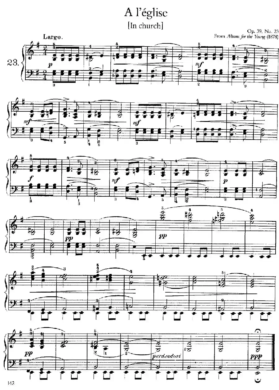 Album for the Young Op.39（儿童钢琴曲集）（23. 在教堂 In Church）