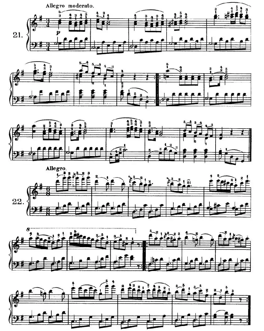 One Hundred and Ten Easy and Progressive Exercises Op.453（车尔尼110首简易练习曲 21——30）