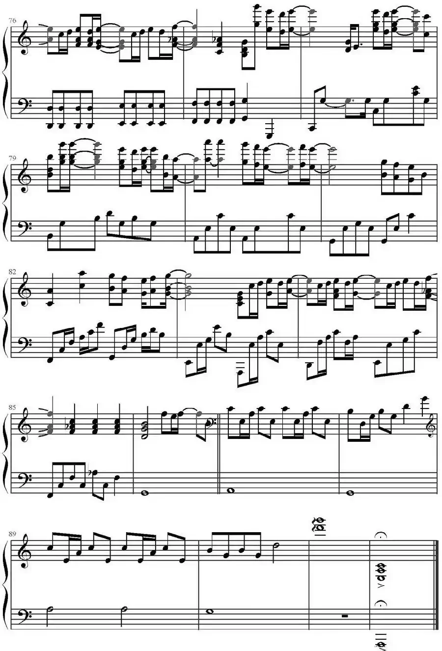 可惜没如果(文武贝钢琴编配版)