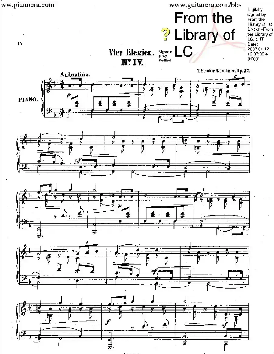 Vier Elegien Op.37（4首悲歌·4）