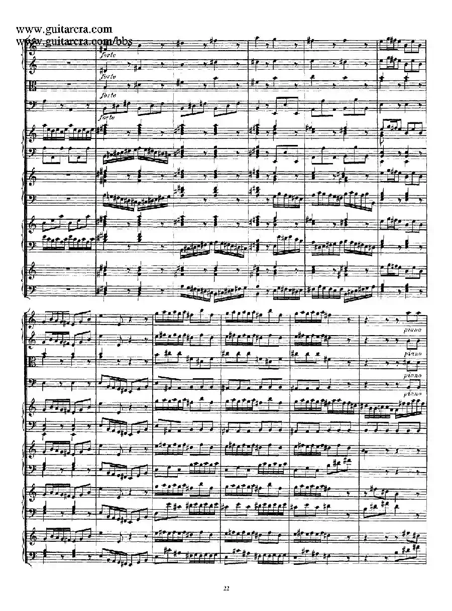 为四架古钢琴而作的a小调协奏曲 BWV 1065（总谱）