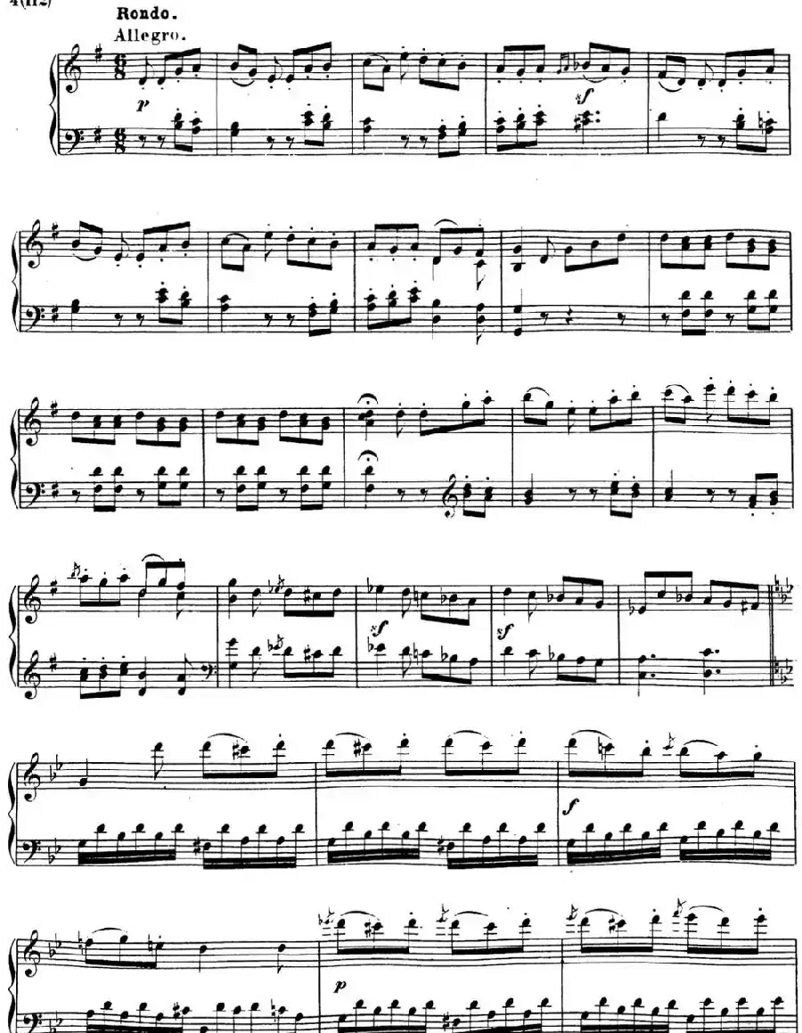 贝多芬钢琴奏鸣曲19 g小调 Op.49 No.1 G minor