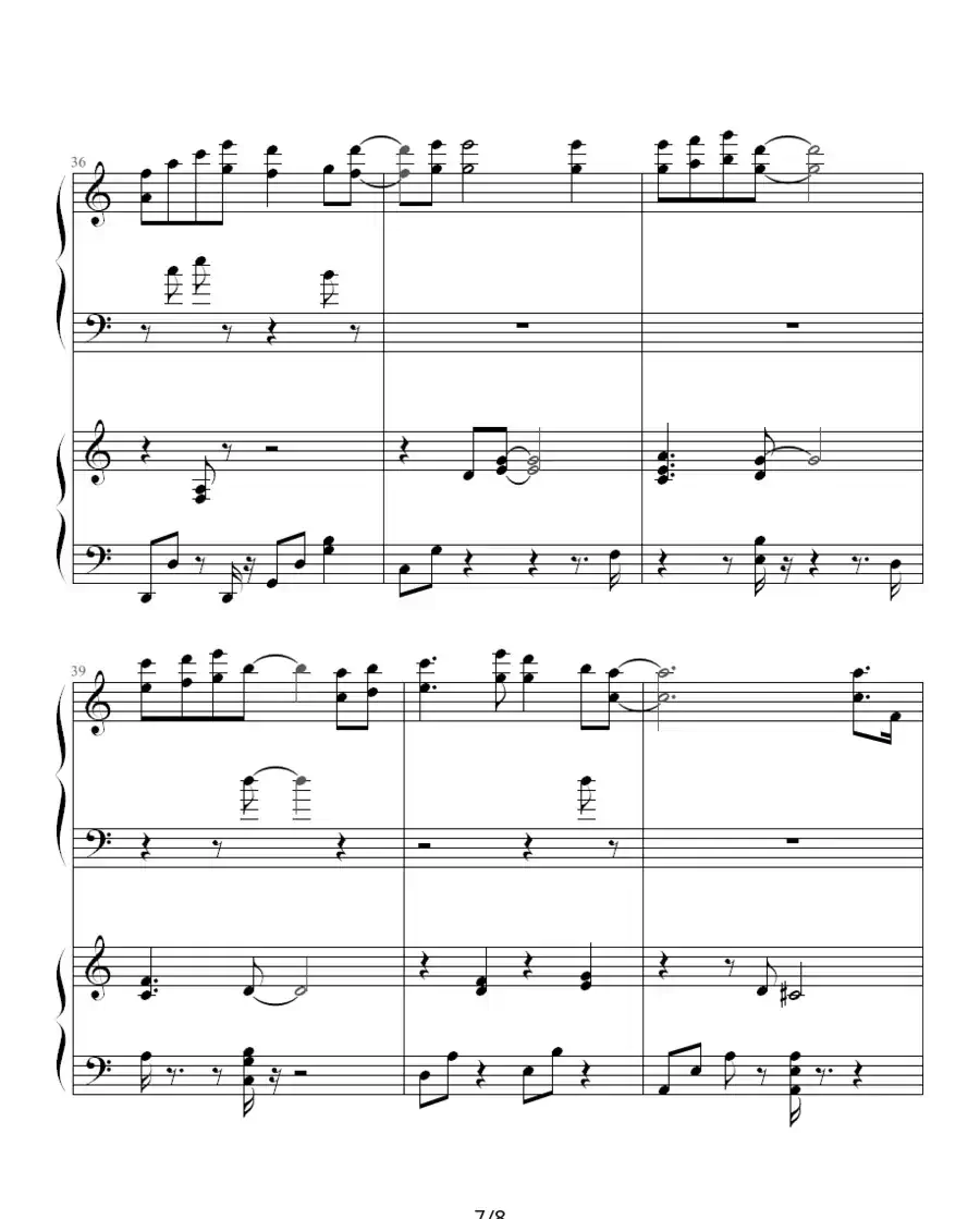 言い出せなくて（双钢琴）