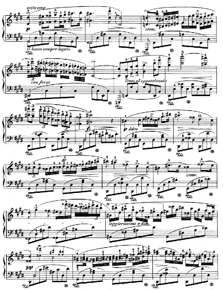 e小调第一钢琴协奏曲 Op.11（钢琴独奏版·第二乐章）
