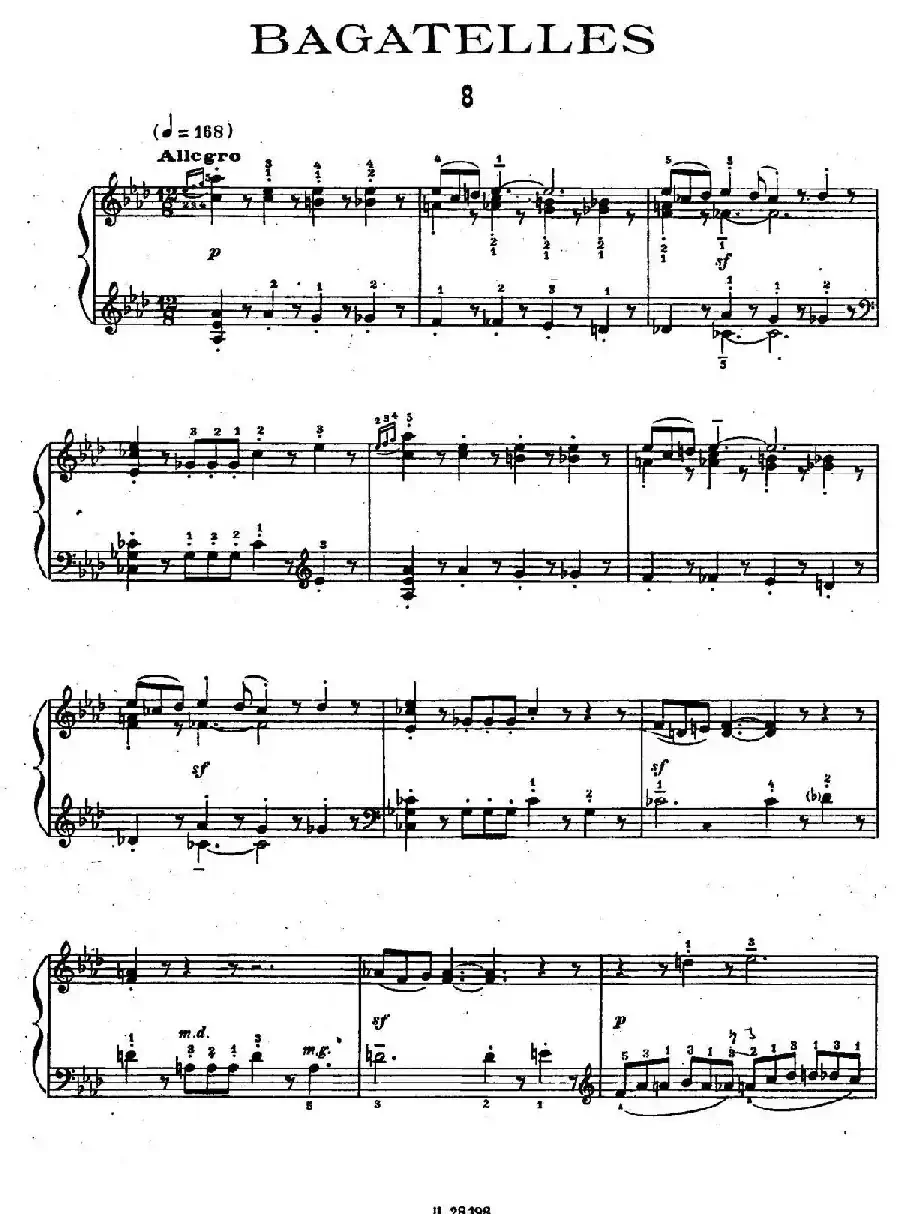 Ten Bagatelles Op.5（10首小品·8. 降A大调）