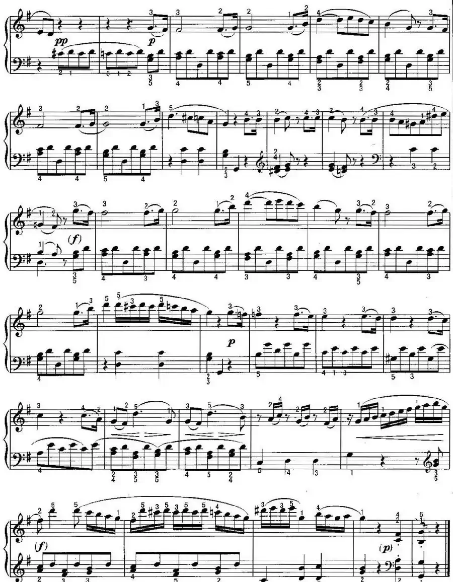 不可不弹的世界钢琴名曲：奏鸣曲（G大调）