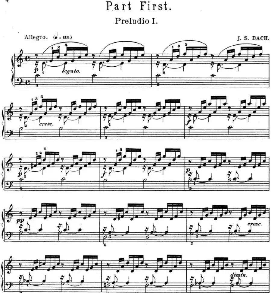巴赫《平均律钢琴曲集·第一卷》之前奏曲(NO.1)