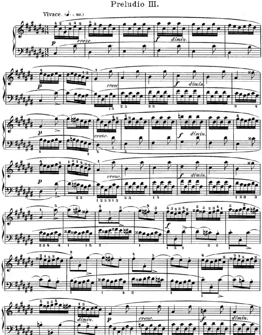 巴赫《平均律钢琴曲集·第一卷》之前奏曲（NO.3）