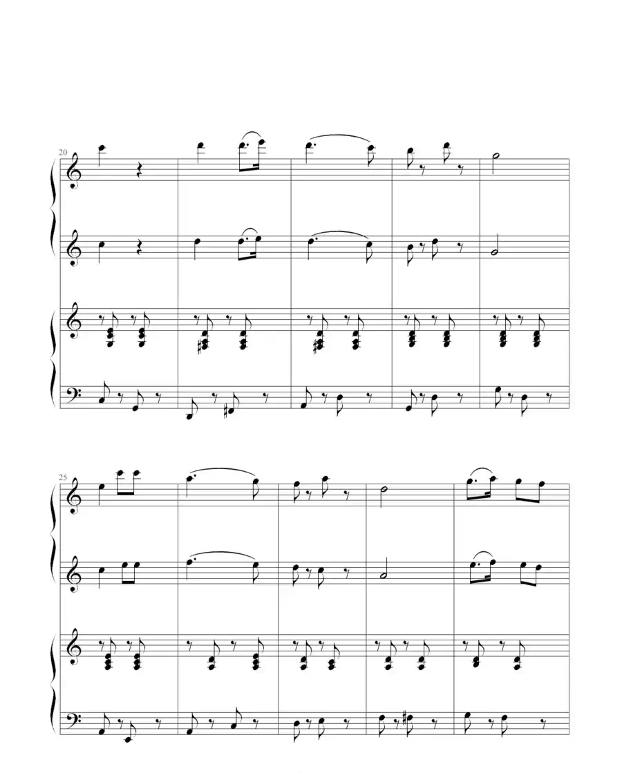 小松树(四手联弹)