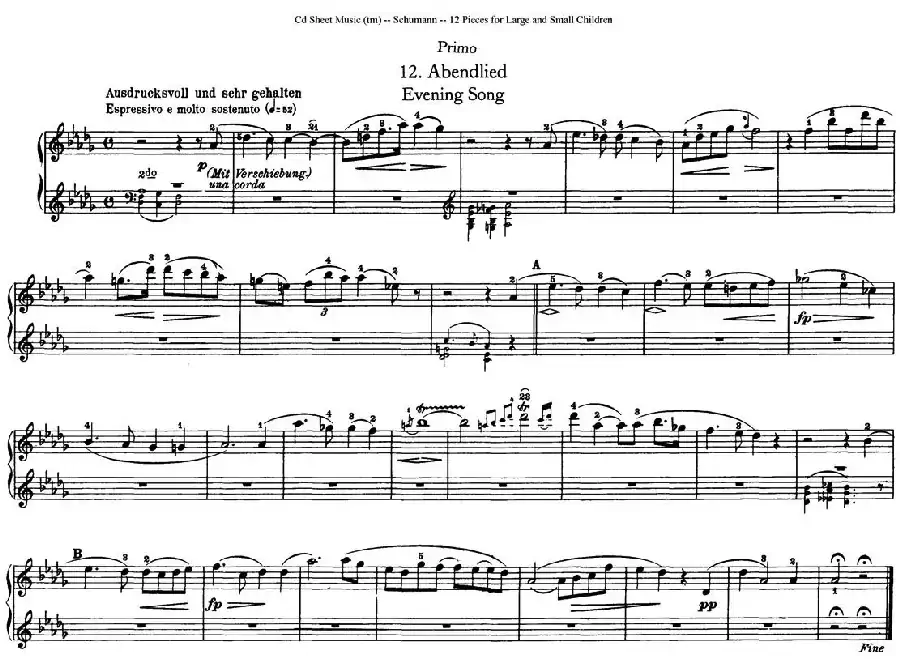 12首为孩子们而作的四手联弹曲 Op.85（四手联弹）（12）