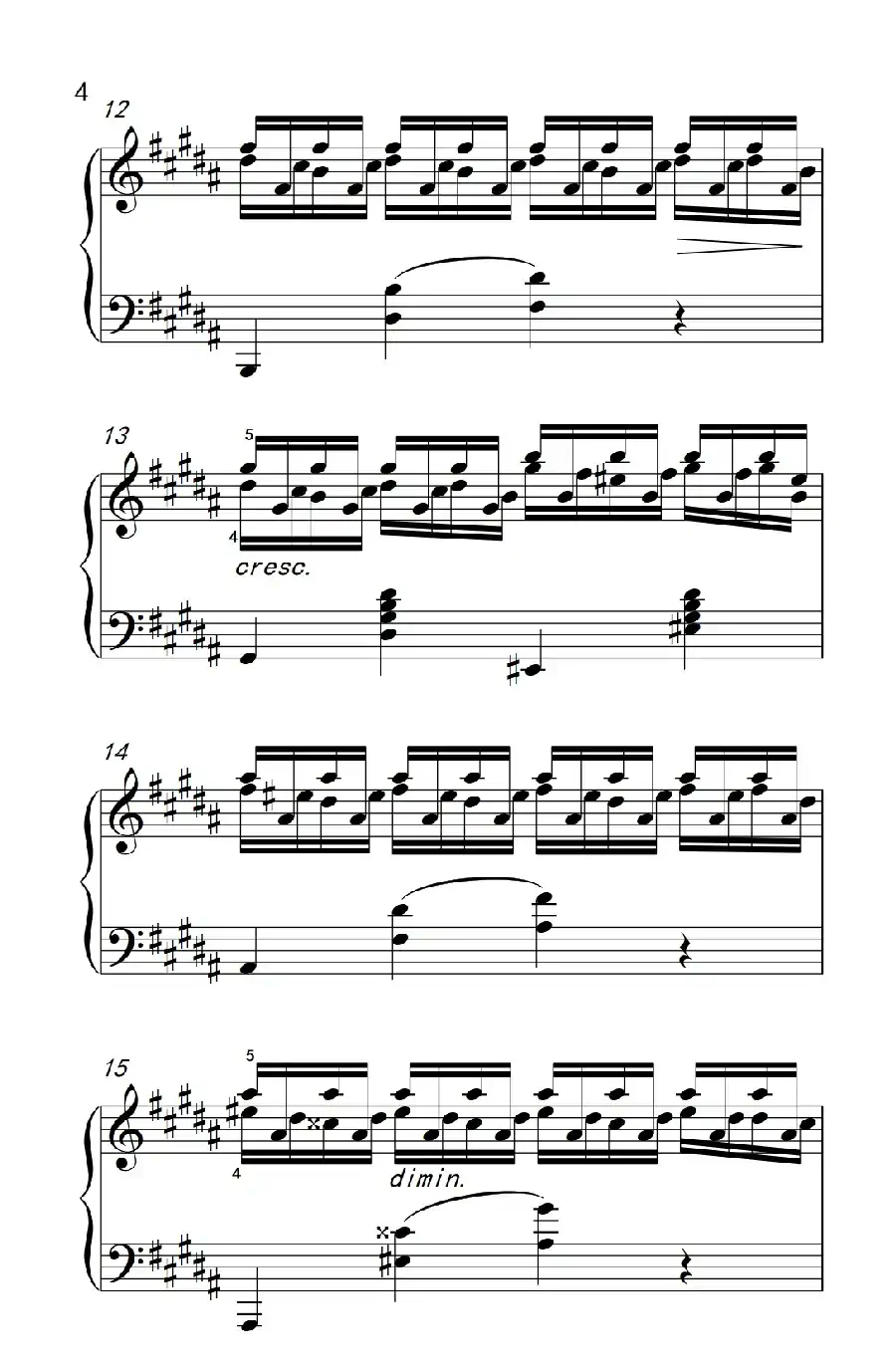 莫什科夫斯基 钢琴练习曲（第十五首）