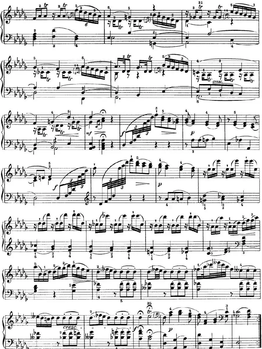 海顿 钢琴奏鸣曲 Hob XVI 46 Divertimento Ab major