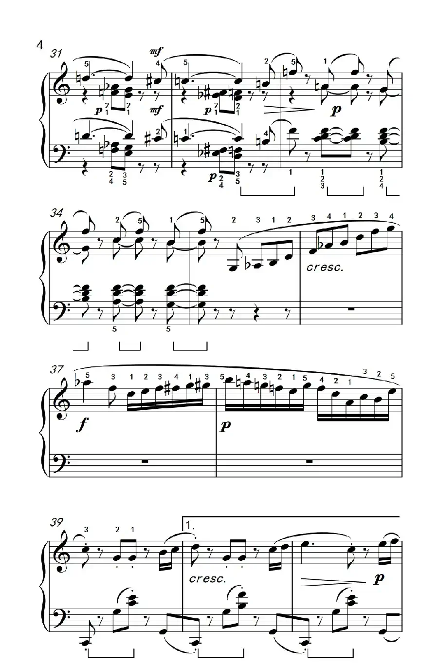 第六级 1.小精灵舞曲（中央音乐学院 钢琴（业余）考级教程 4-6级）