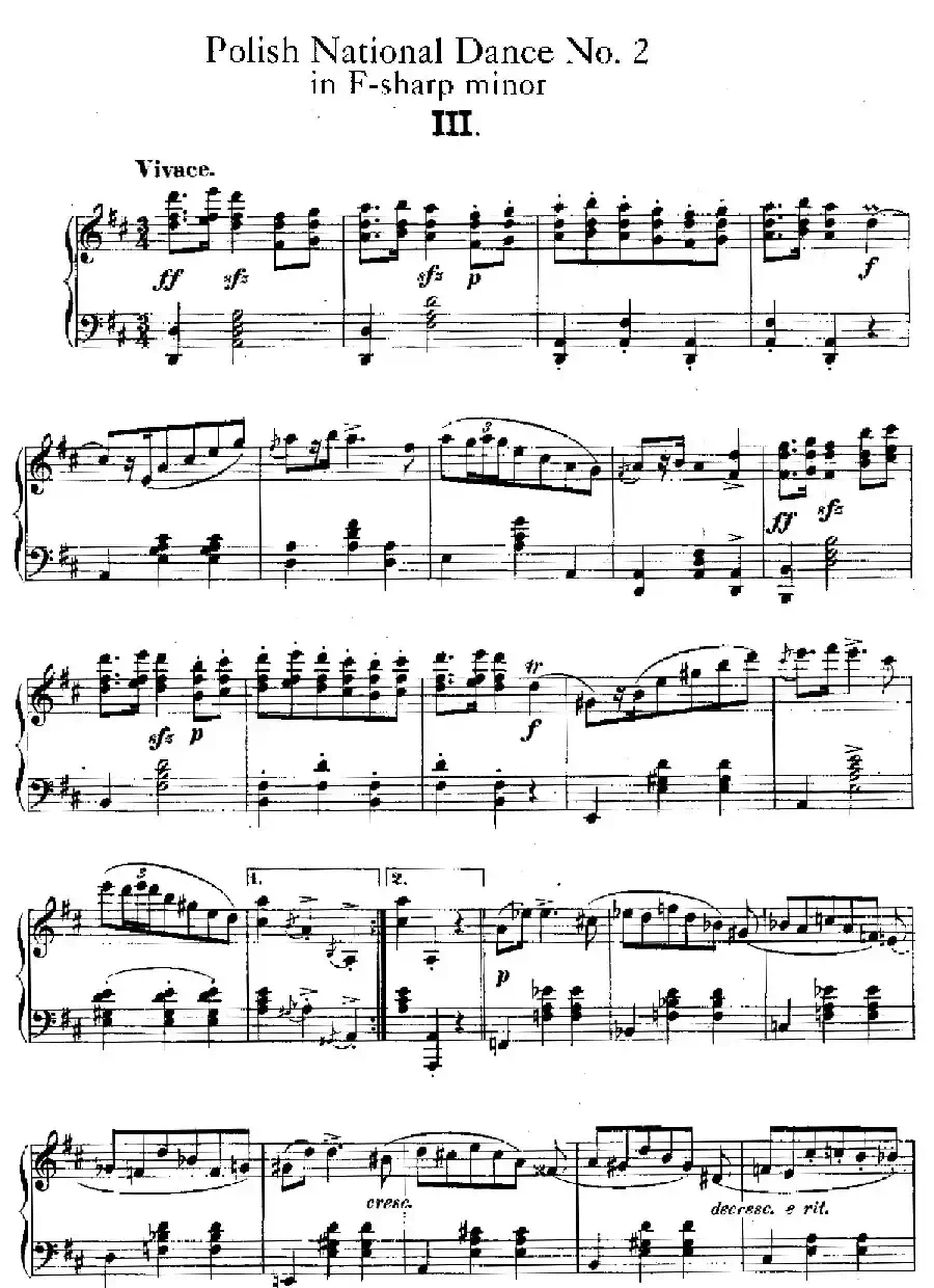 Five Polish National Dance Op.3（5首波兰民族舞曲 No.3）