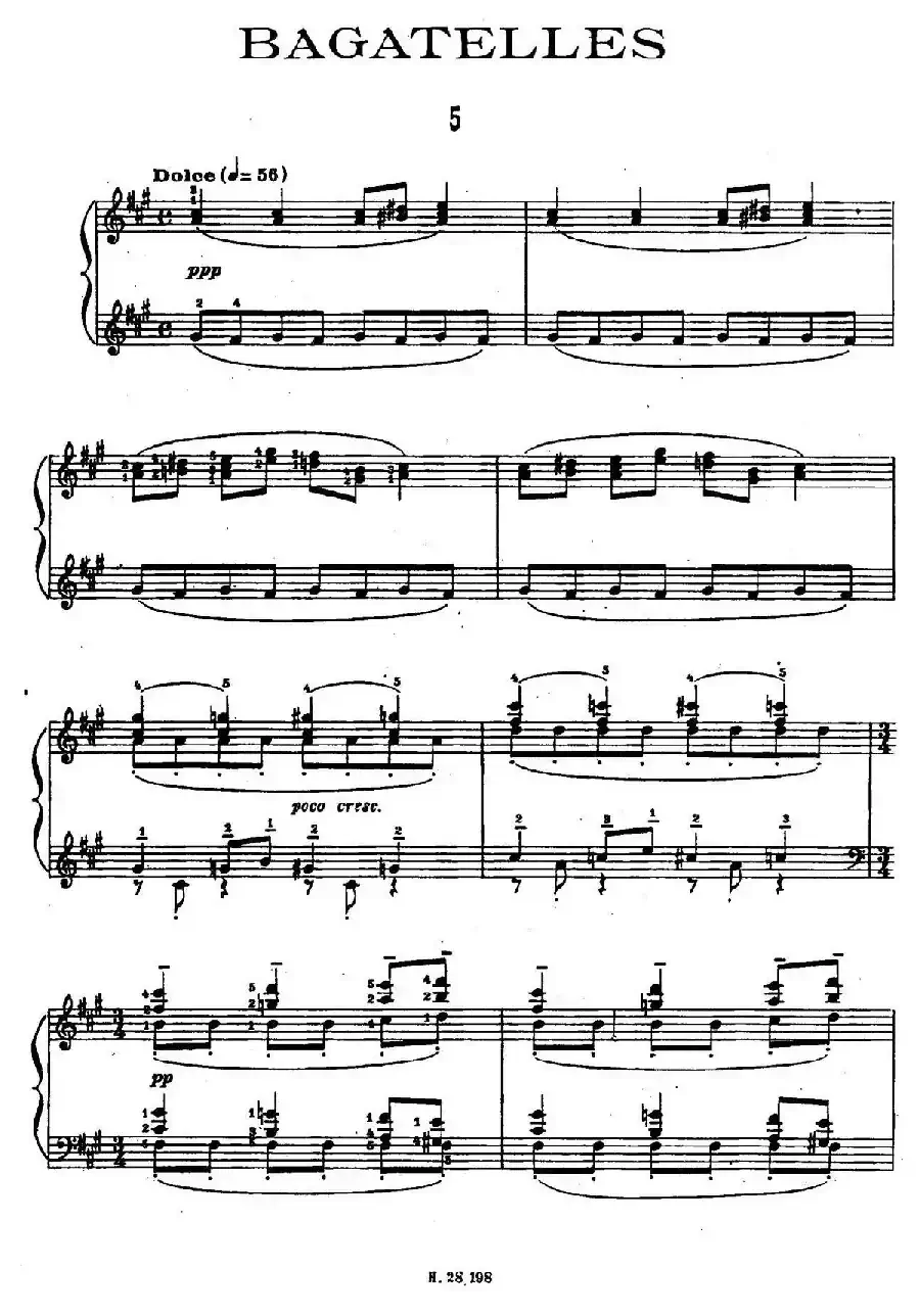 Ten Bagatelles Op.5（10首小品·5. 升f小调）