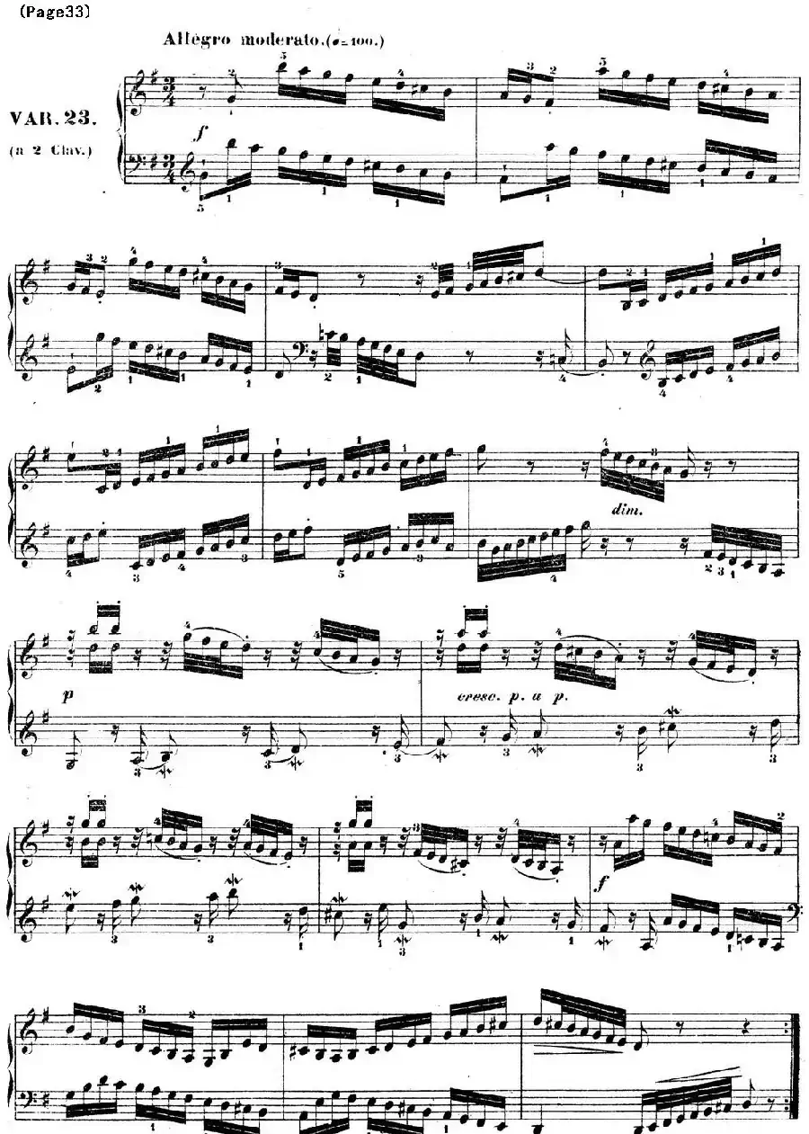 哥德堡变奏曲 巴赫 Goldberg Variationen BWV988