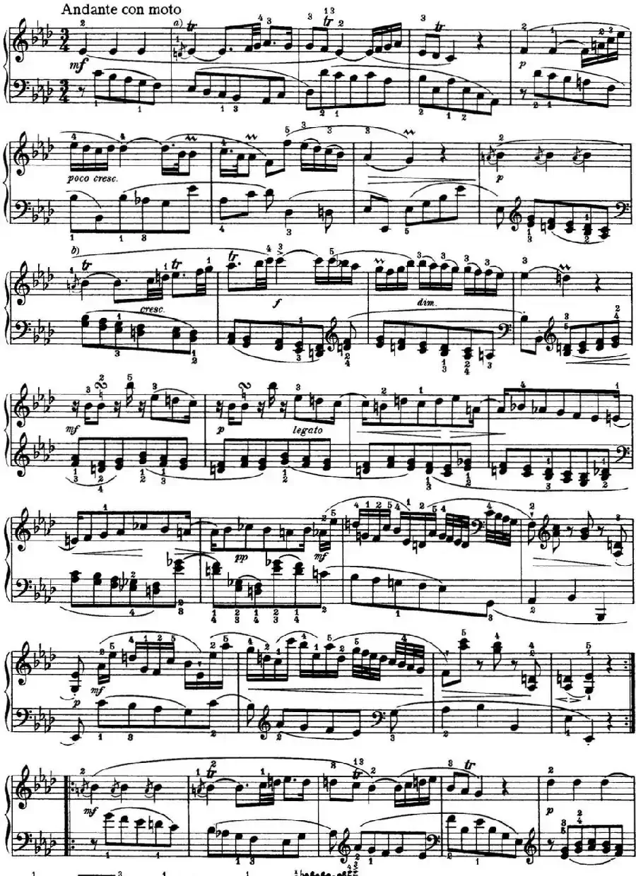 海顿 钢琴奏鸣曲 Hob XVI 20 in C minor