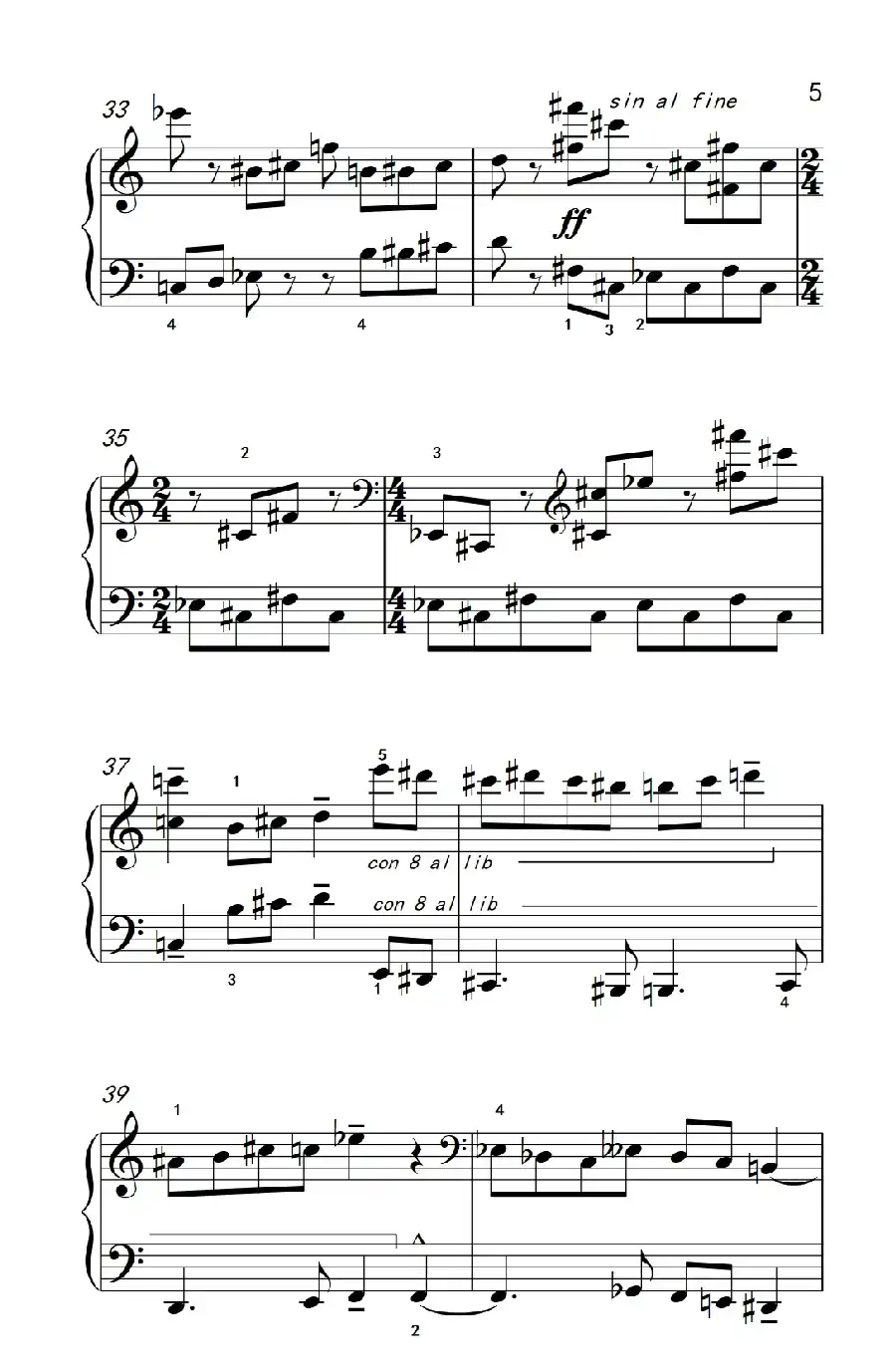 半音创意曲（三） A（巴托克 小宇宙 钢琴教程 6）