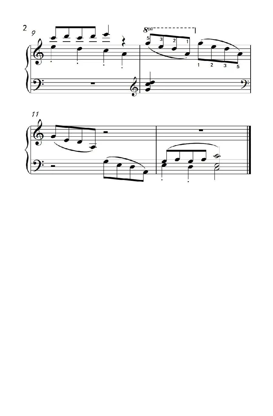 爬山坡（约翰·汤普森 成人钢琴教程 第一册）