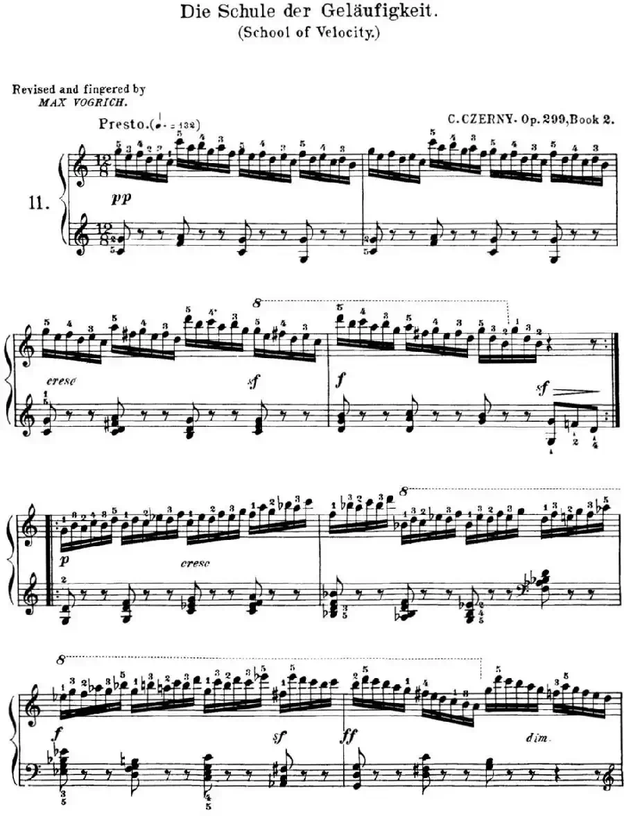 40首车尔尼Op.299钢琴快速练习曲（NO.11）