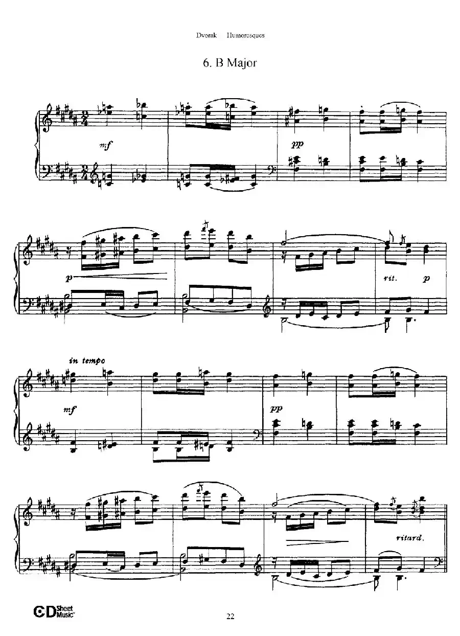 8 Humoresques Op.101（8首幽默曲·6）