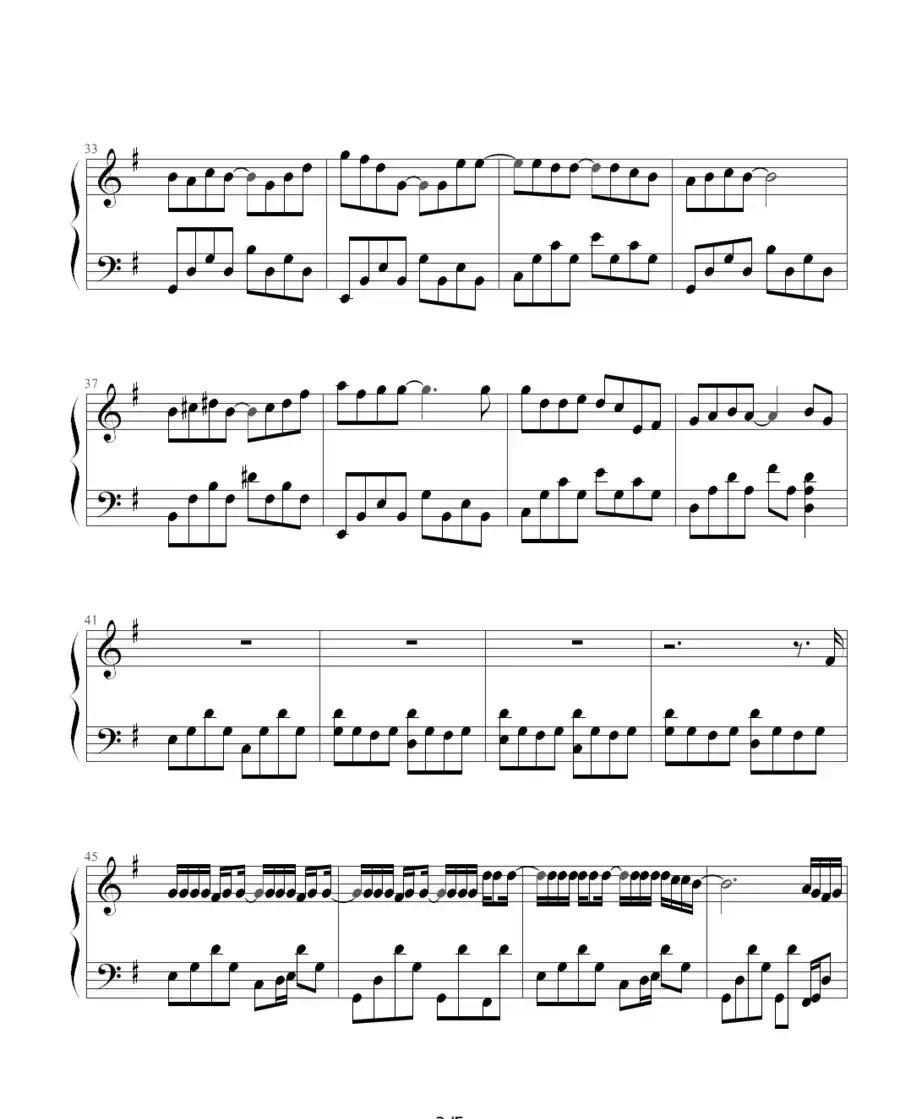 晴天（周杰伦曲、周扬记谱制谱版）