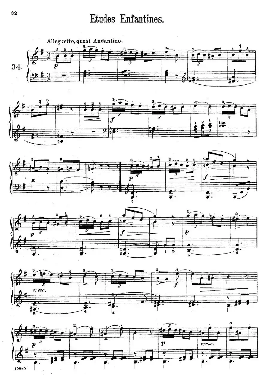 Etudes Enfantines Op.37（儿童钢琴练习曲 第31——39首）