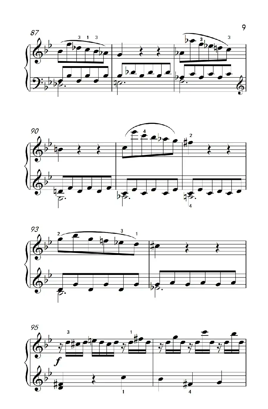 第七级1.♭B大调奏鸣曲 第一乐章 K.570(中央音乐学院 钢琴(业余)考级教程 7-9级)