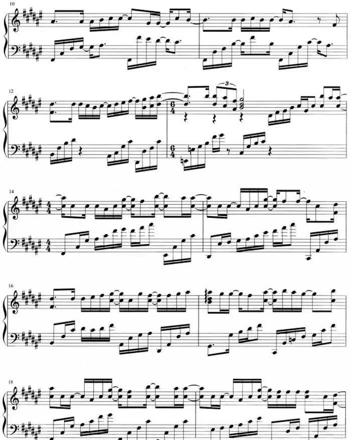 流行歌曲改编的钢琴曲：左边