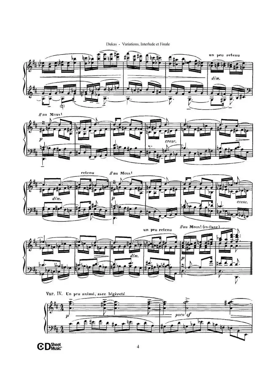 Variations, Interlude & Finale on theme de Rameau（拉摩主题变奏曲、间奏曲和终曲·第一部分）