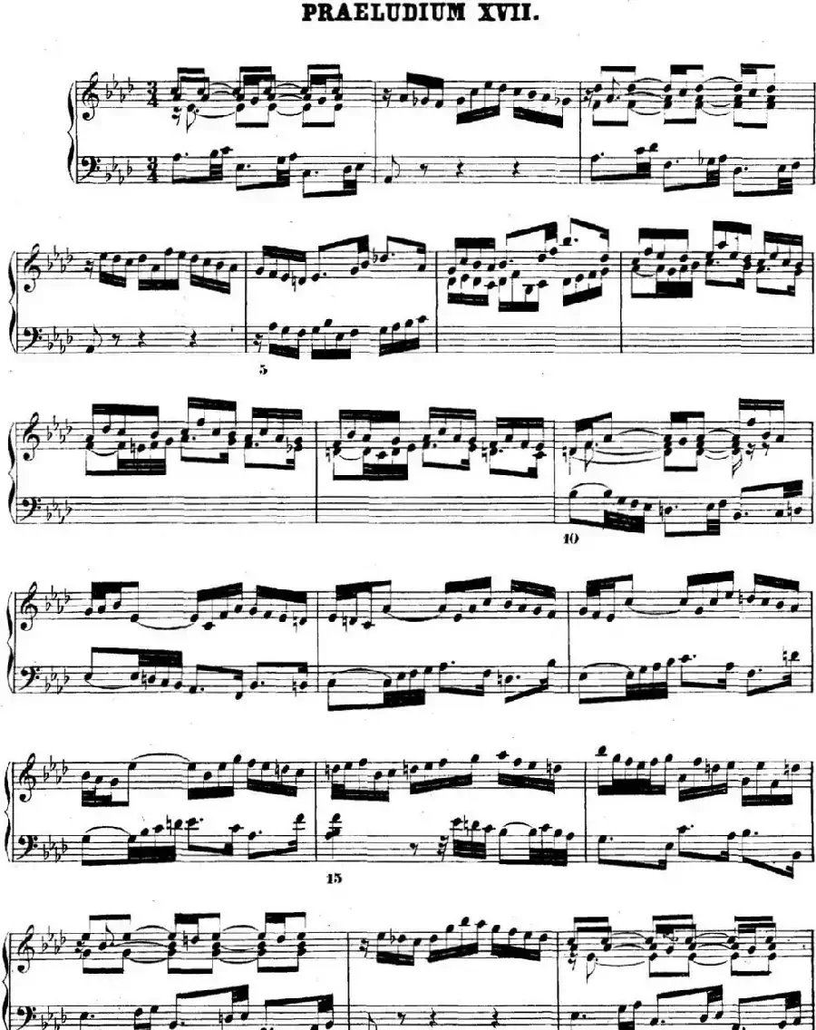 巴赫《平均律钢琴曲集·第二卷》之前奏曲(NO.17)