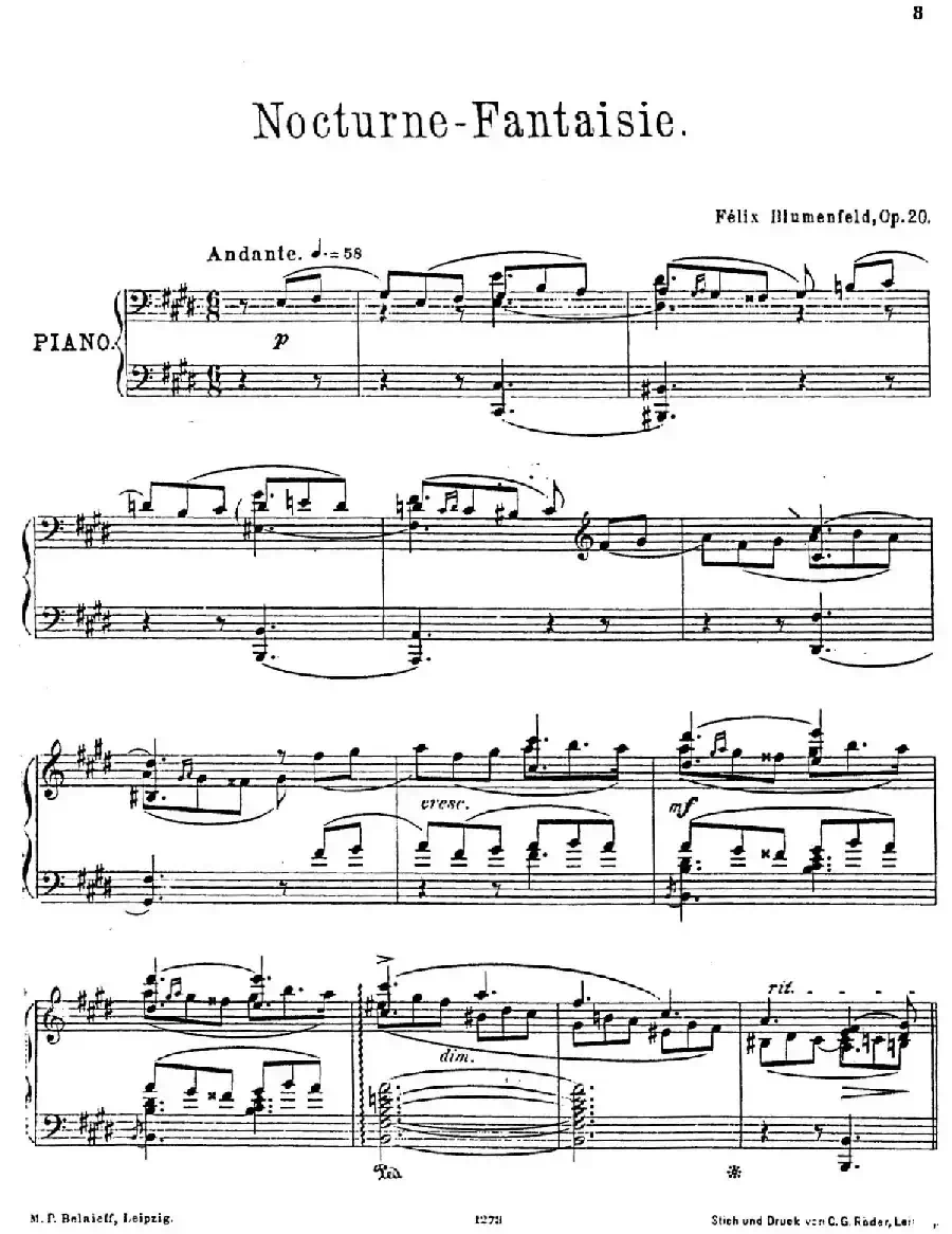 Nocturne Fantasie Op.20（幻想夜曲）