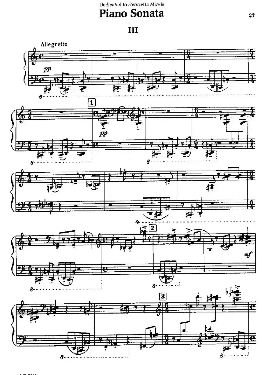 Piano Sonata（钢琴奏鸣曲· 第三乐章）
