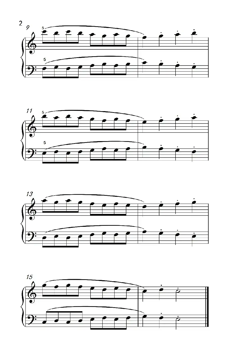 连音及跳音的混合练习18（儿童钢琴手指练习 1）