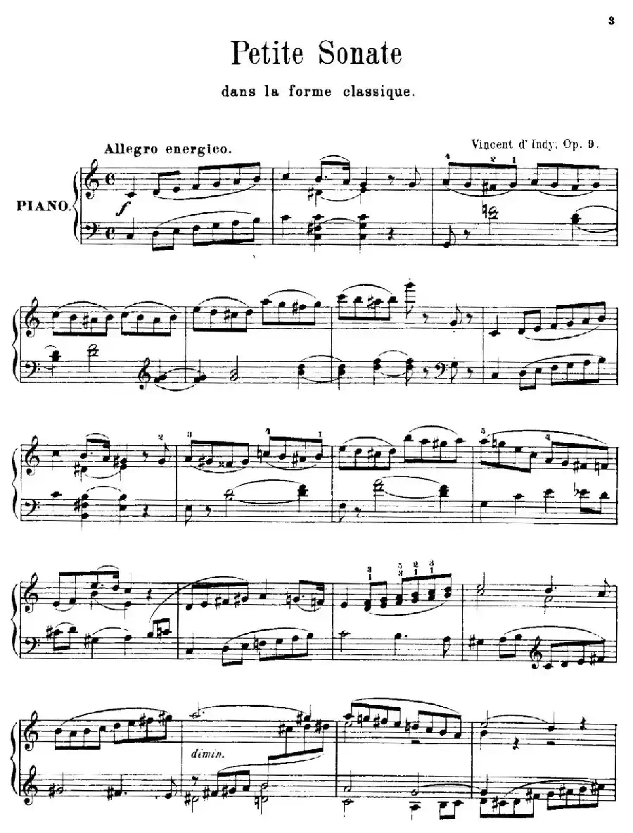 Petite Sonate Dans La Forme Classique Op.9（古典小奏鸣曲）