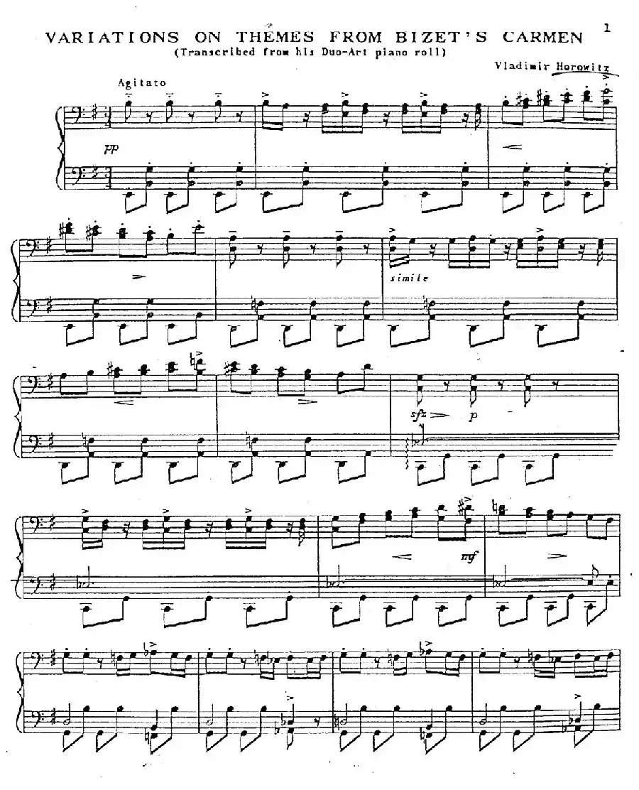 Carmen Variations 12 Pieces（12首卡门主题变奏曲·2）