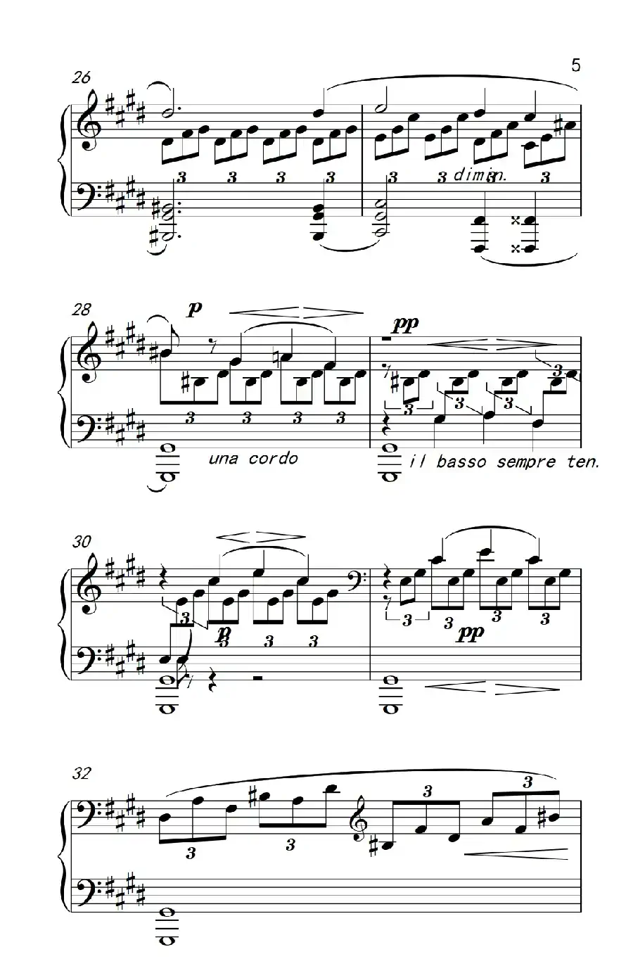 ”月光“奏鸣曲第一乐章