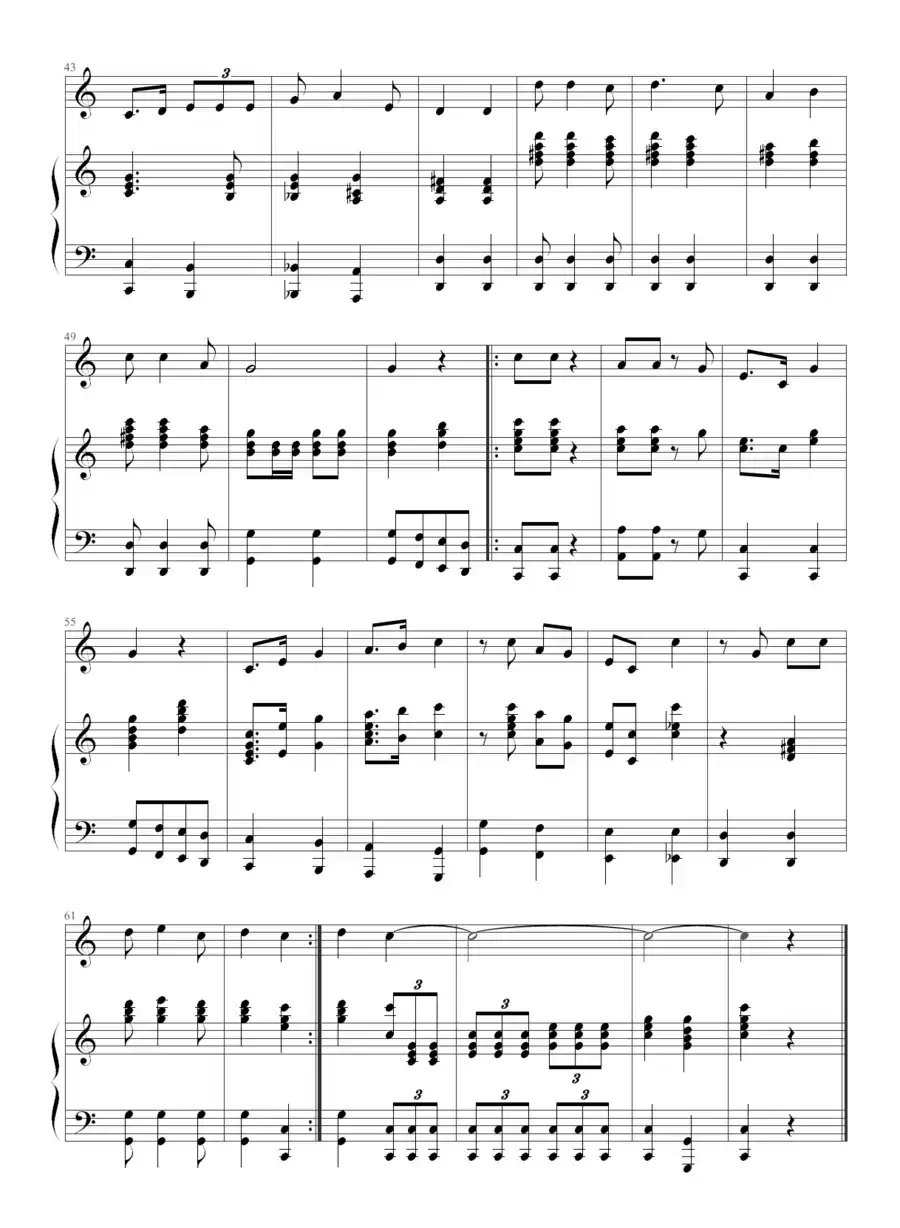 毕业歌（钢琴伴奏谱）