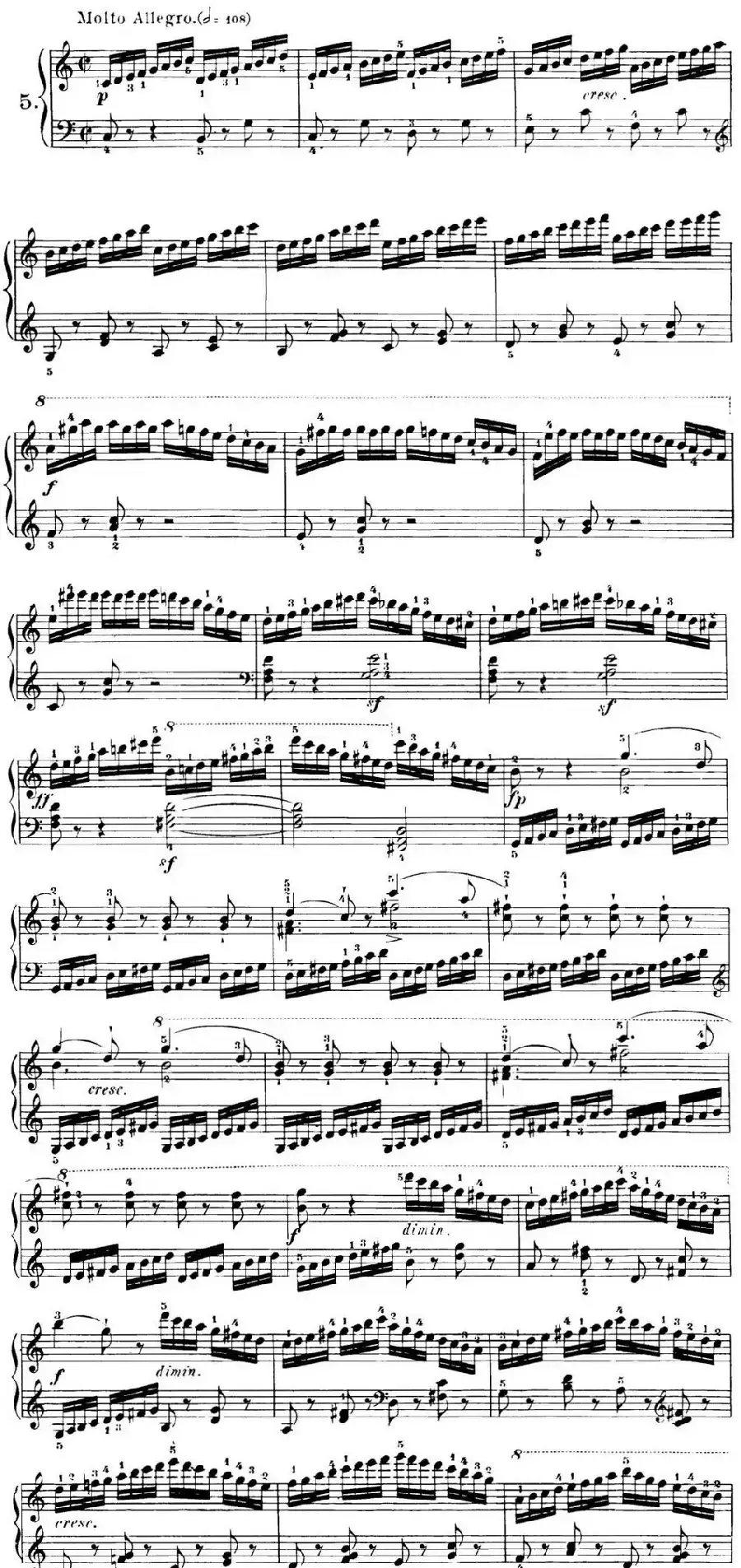 40首车尔尼Op.299钢琴快速练习曲(NO.5)