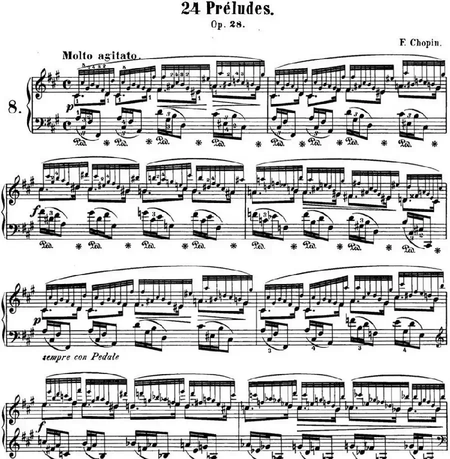 肖邦 24首钢琴前奏曲 Op.28 No.8 升F小调