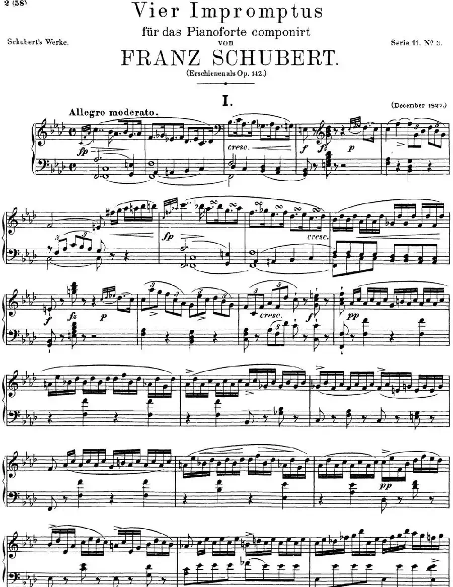 舒伯特f小调即兴曲D.935，Op.142（NO.1）