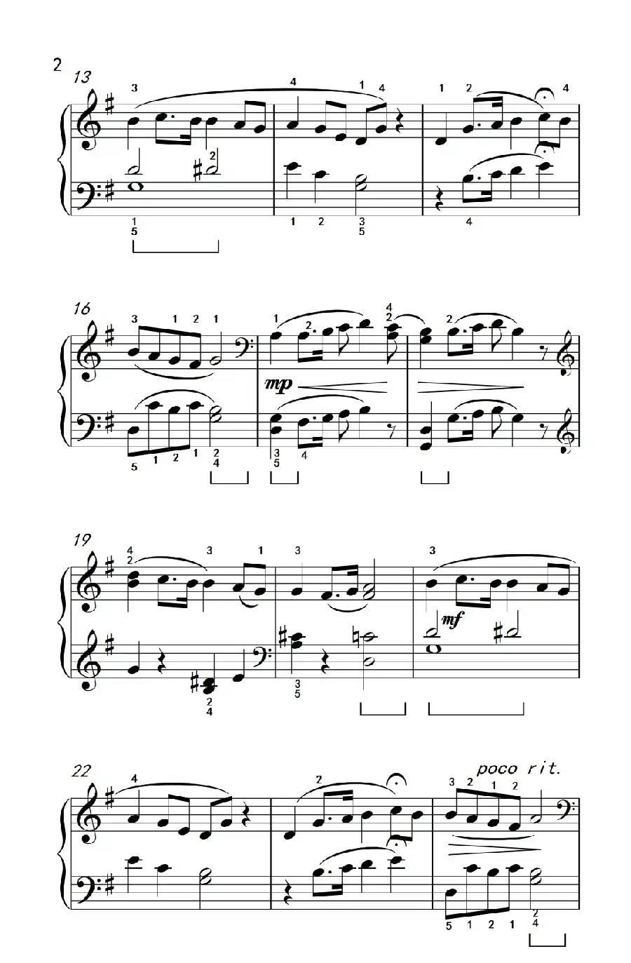 把我带回弗吉尼故乡（约翰·汤普森 成人钢琴教程 第二册）