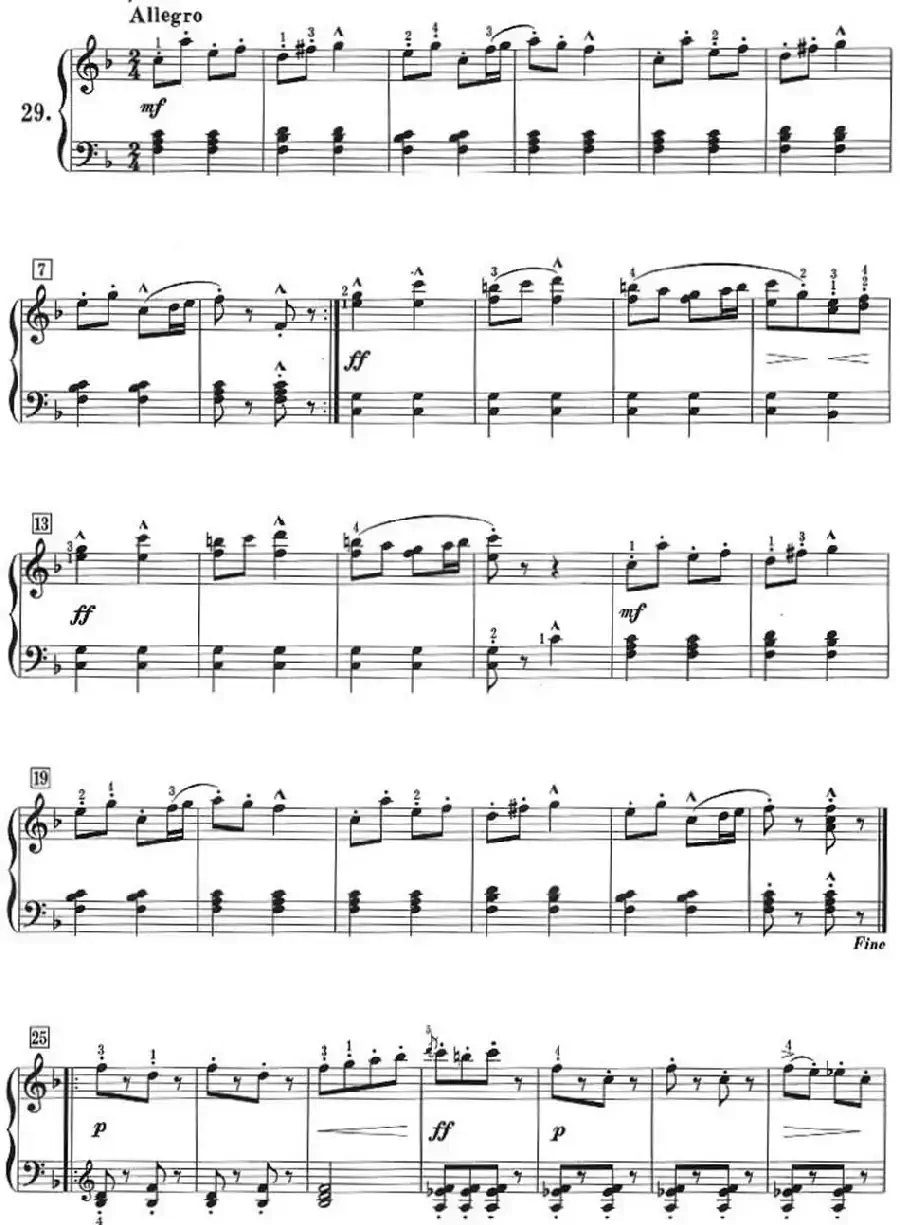 50首莱蒙钢琴练习曲 作品37（NO.29）