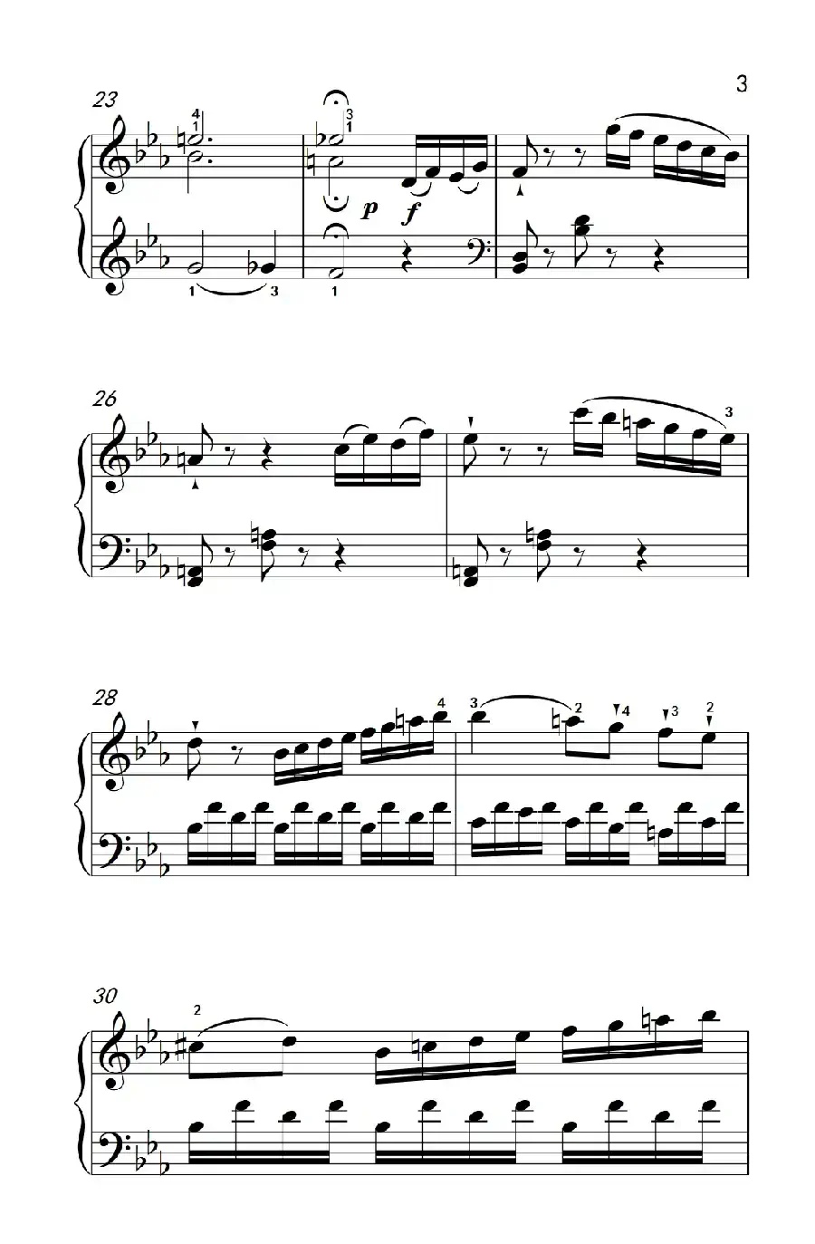 第八级2.♭E大调奏鸣曲 第一乐章 Hob.XVI 49（中央音乐学院 钢琴（业余）考级教程 7-9级）