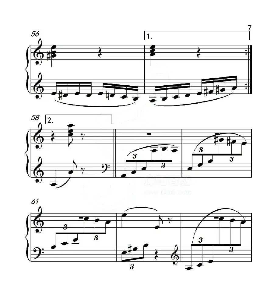 第五级A组 帕格尼尼主题变奏曲（选段）（中国音乐学院钢琴考级作品1~6级）