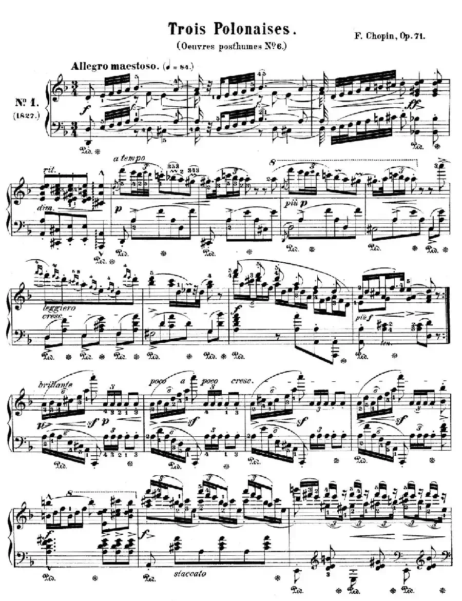 Trois Polonaises Op.71（3首波兰舞曲 No.1）
