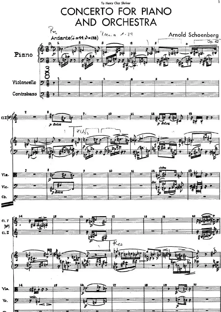 Piano Concerto Op.42（钢琴协奏曲总谱P1-34）