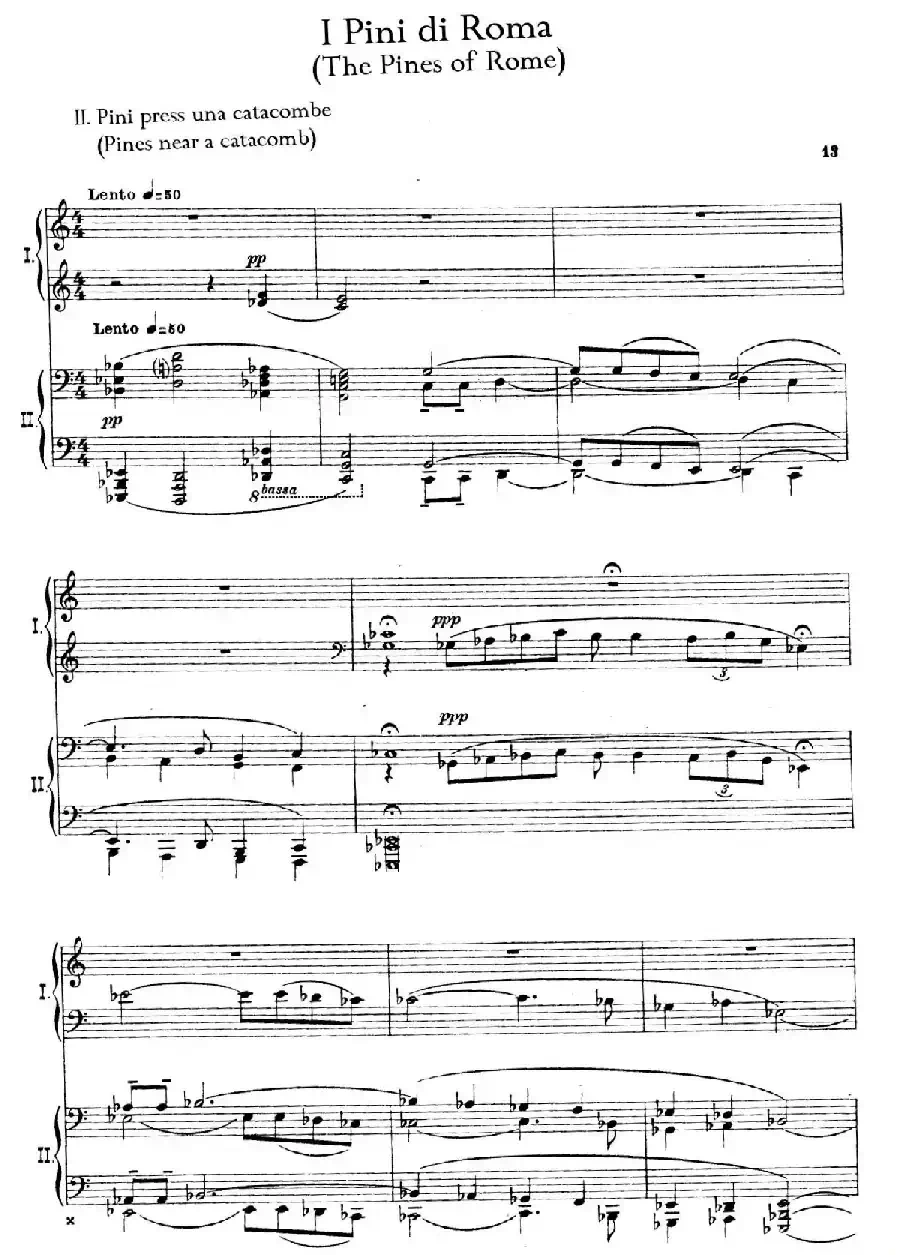 The Pines of Rome（交响诗《罗马的松树》·双钢琴）（第二部分：卡塔科巴墓地的松树）
